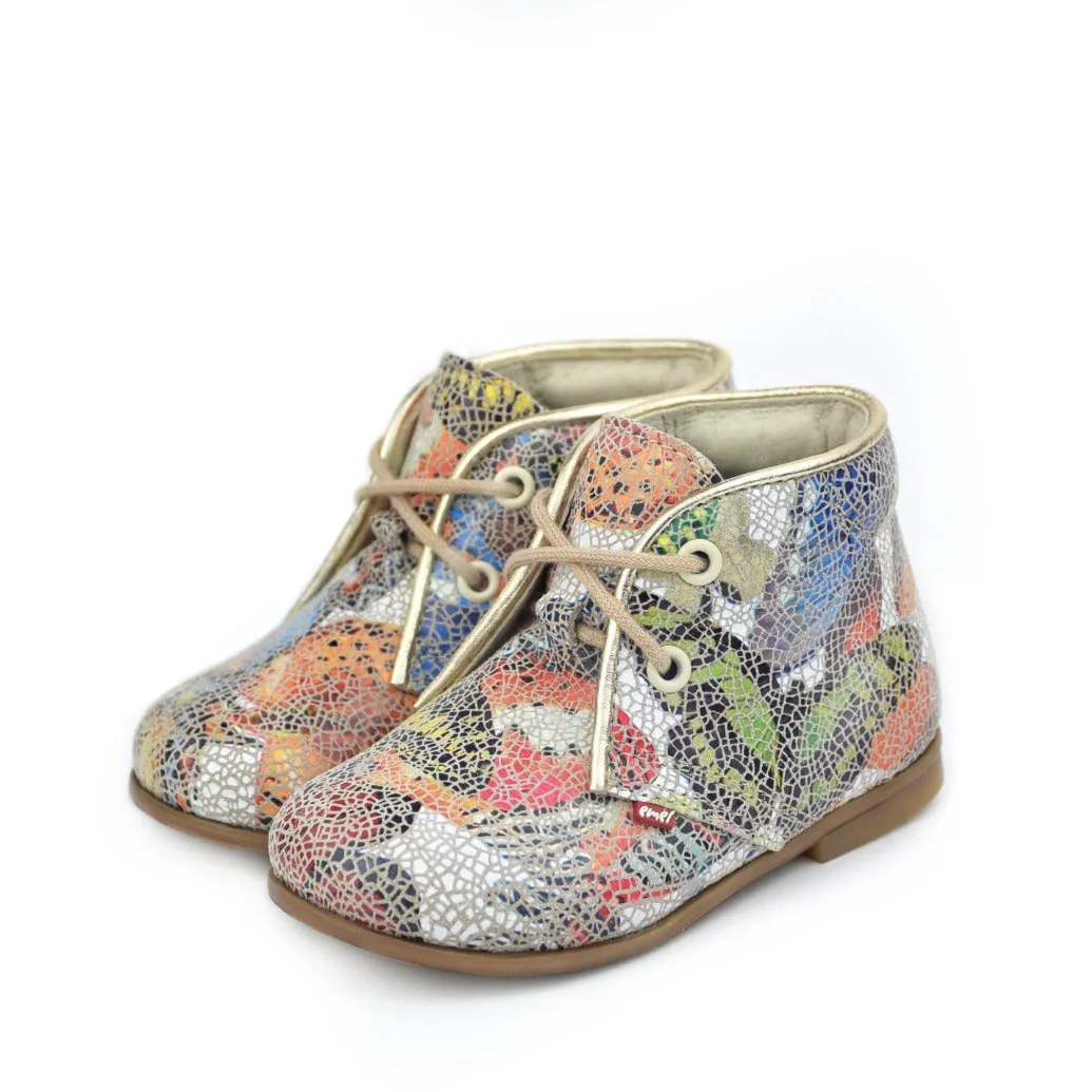 (2362A) Emel Gaudi Print Lace Up Shoes