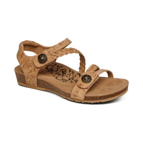 Aetrex Women's Jillian Braided Quarter Strap Sandal - Cork SC364