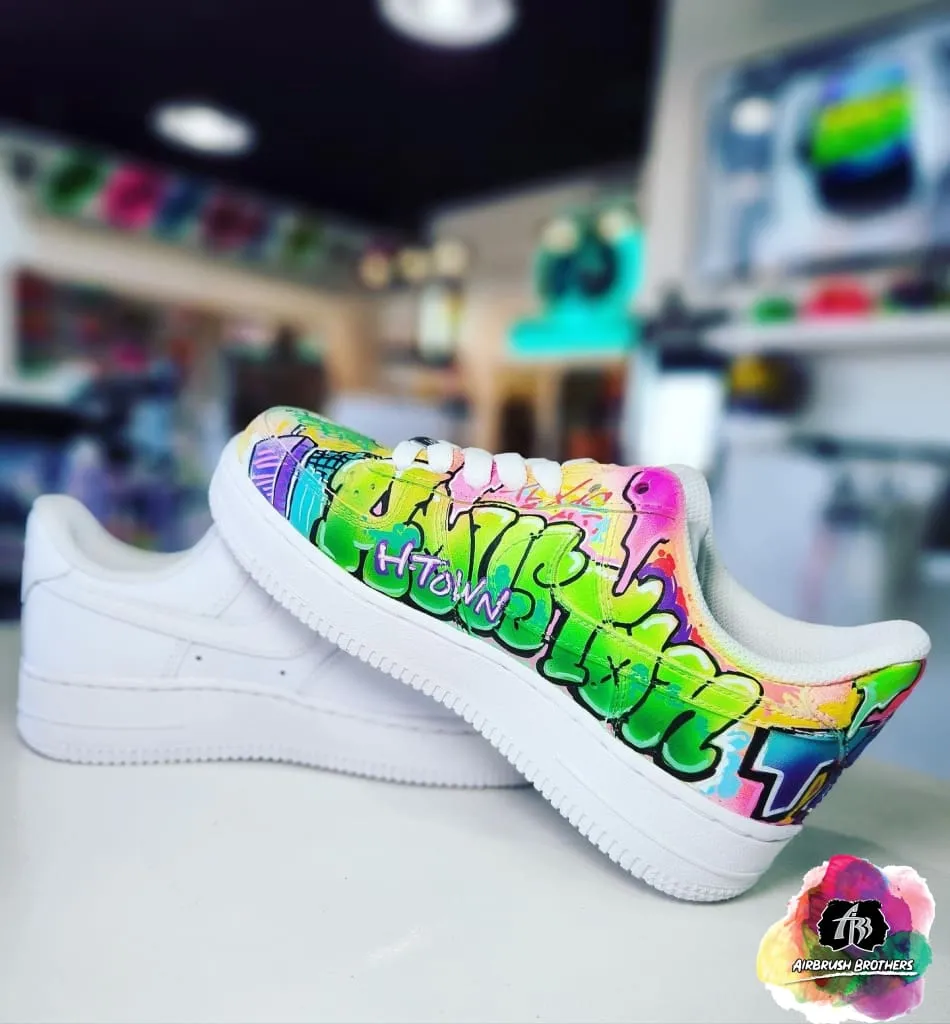 Airbrush Custom H-Town Shoe Design