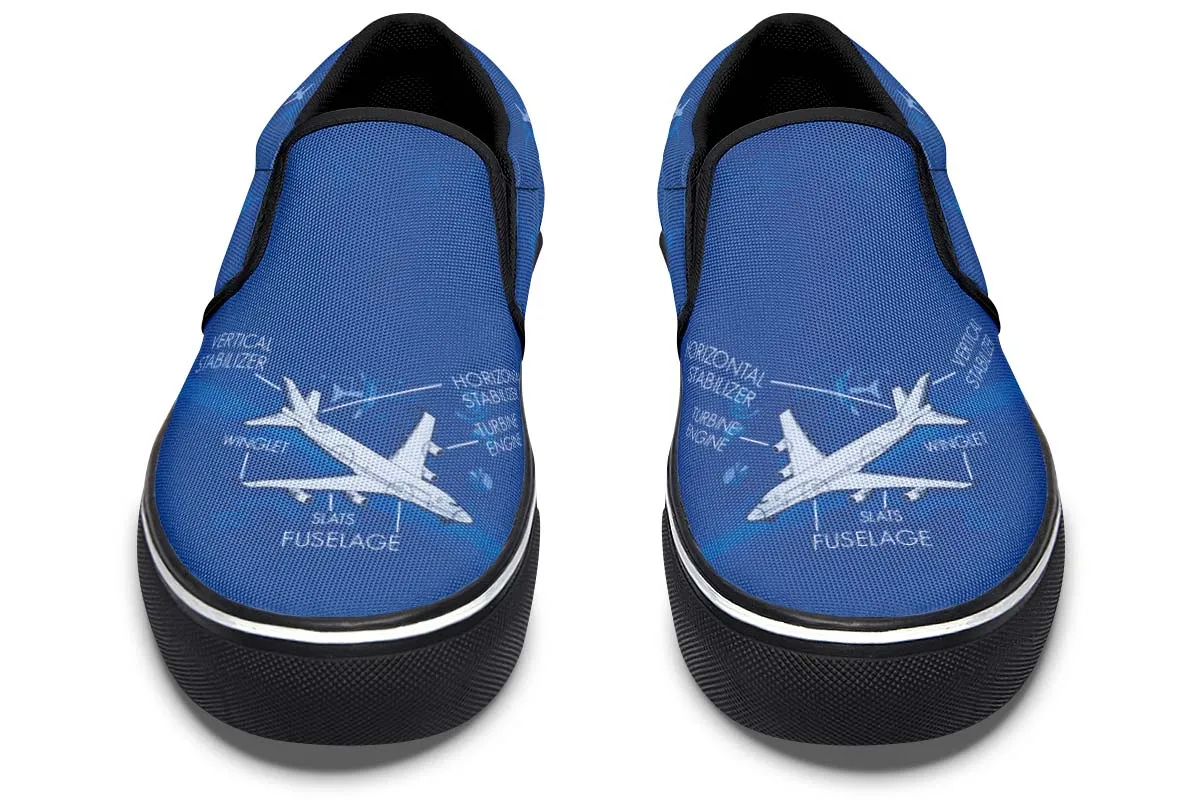 Airplane Diagram Slip-On Shoes