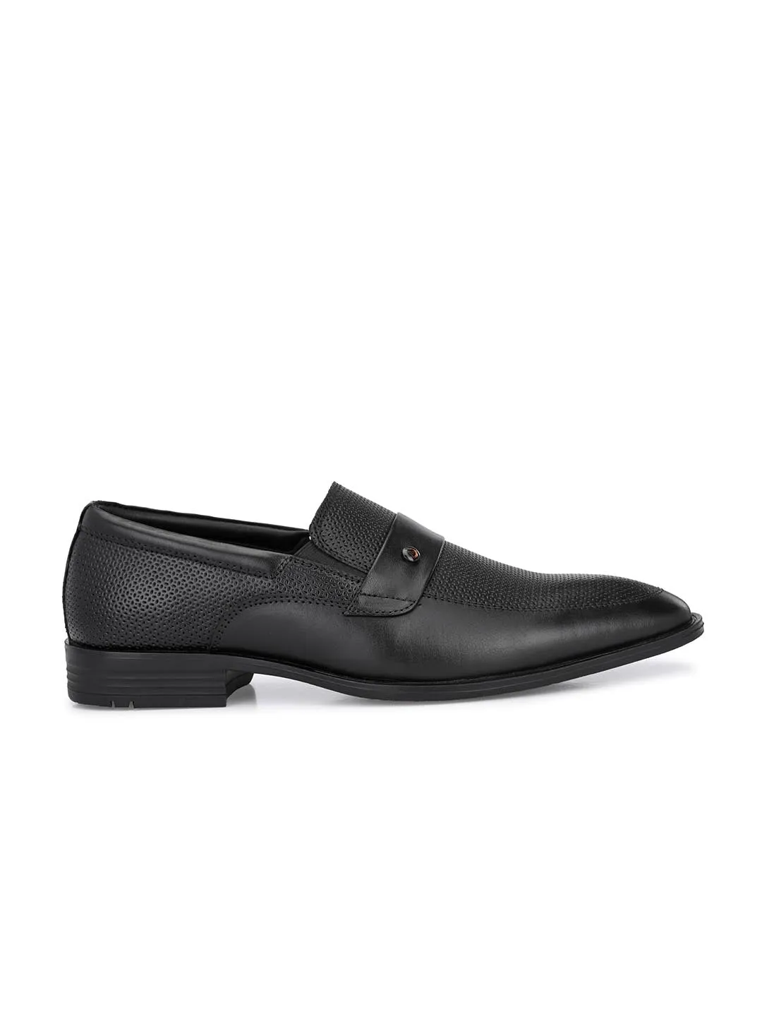 Alberto Torresi Genuine Leather Black Slipon Formal Shoes For Men