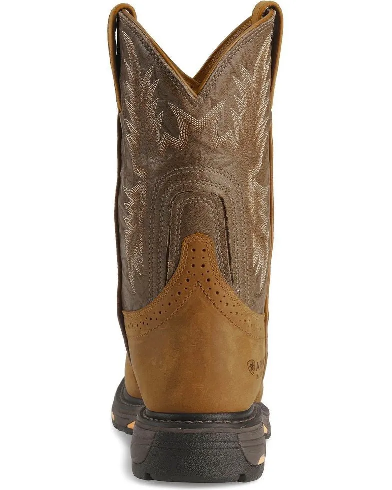 'Ariat' Men's 10" Workhog WP Soft Toe - Tan / Green