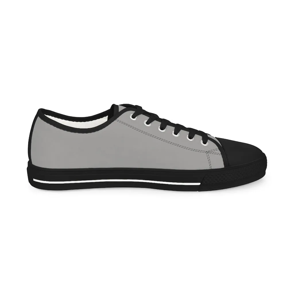 Ash Grey Men's Low Top Sneakers, Best Solid Grey Color Modern Best Men's Low Top Sneakers  (US Size: 5-14)