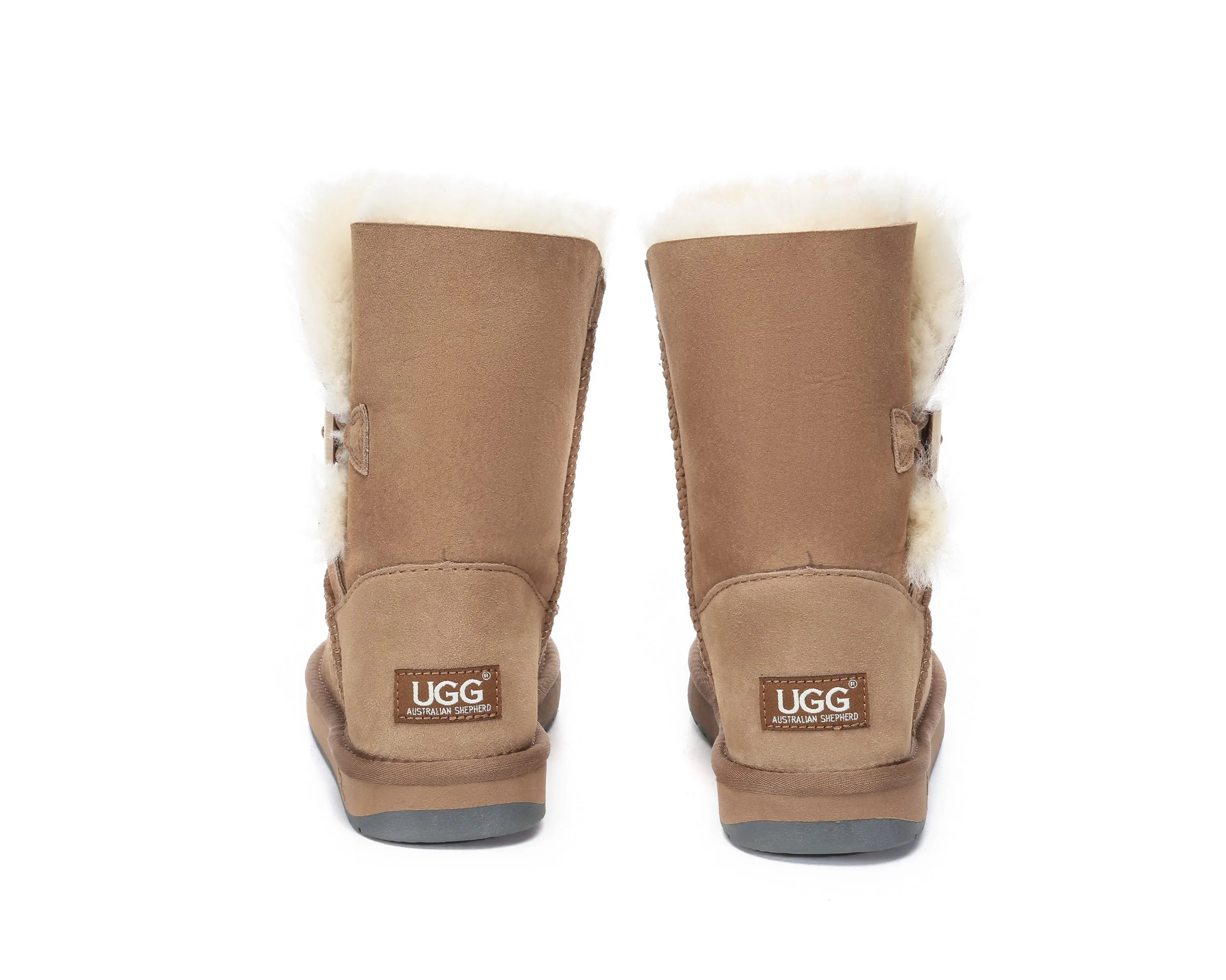 Australian Premium Double Face Sheepskin Short Button Water Resistant Boots