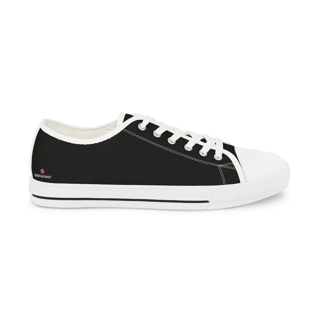 Black Solid Men's Tennis Shoes, Best Solid Color Modern Best Men's Low Top Sneakers (US Size: 5-14)