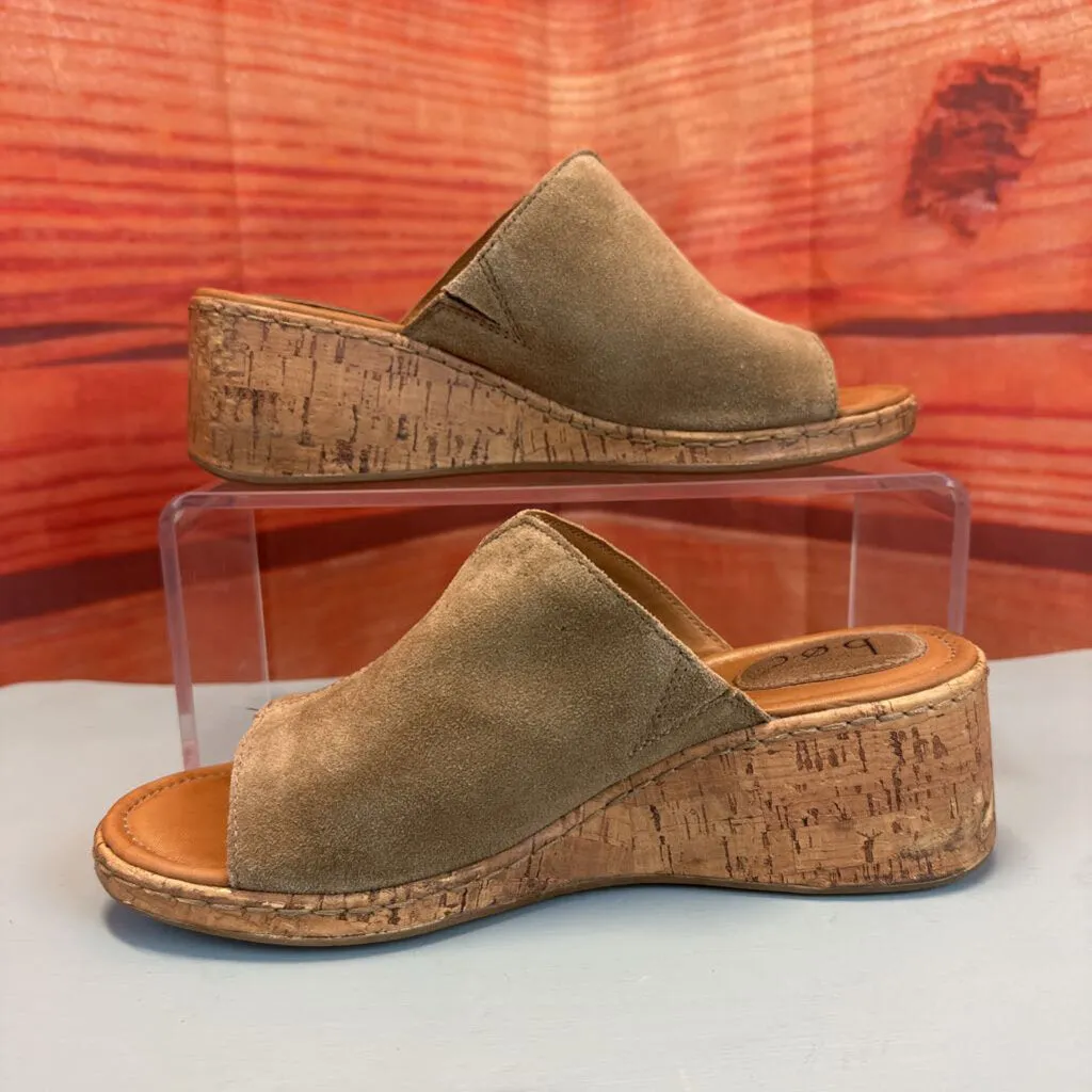 B.O.C TAN LEATHER CORK WEDGES SZ 9 TCC