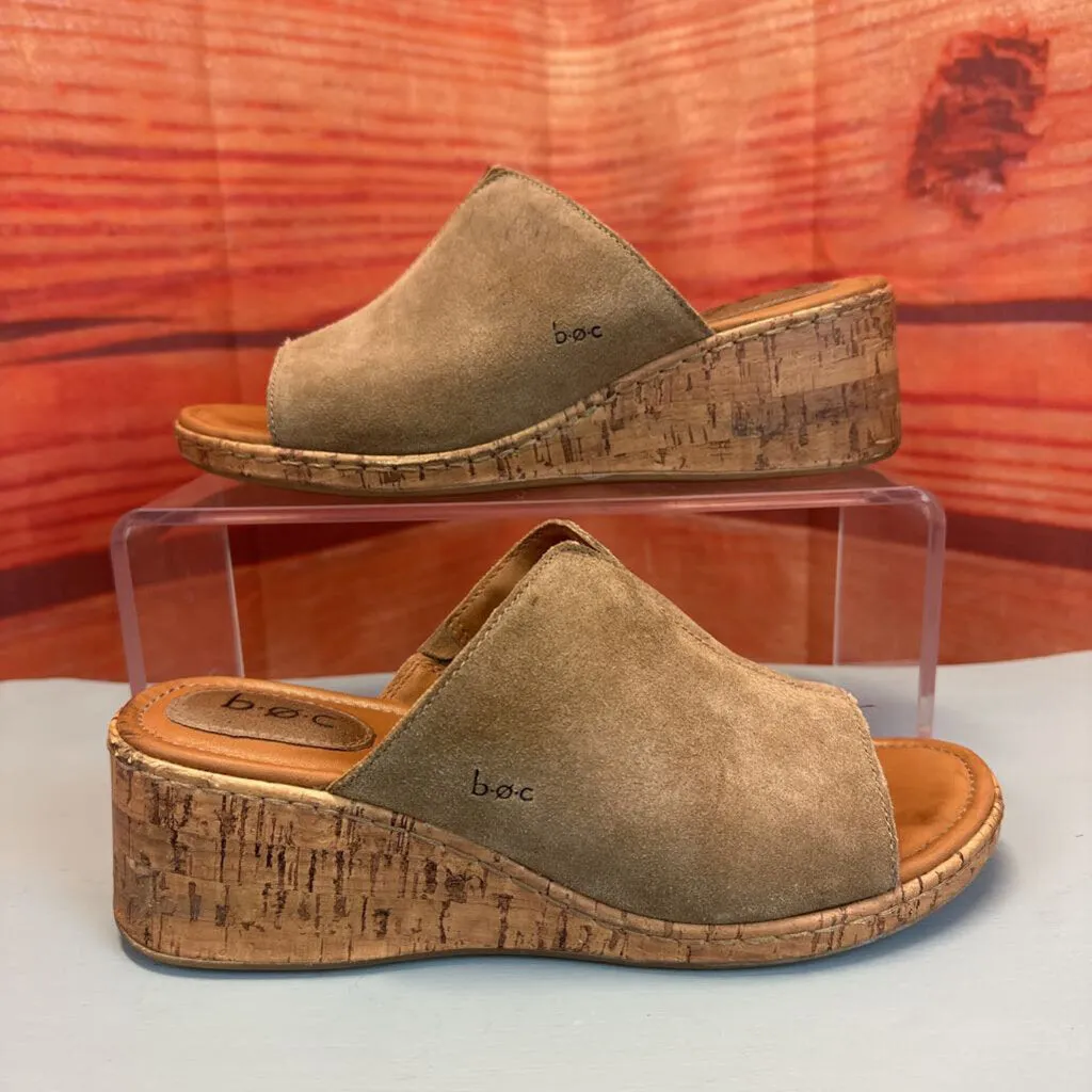 B.O.C TAN LEATHER CORK WEDGES SZ 9 TCC