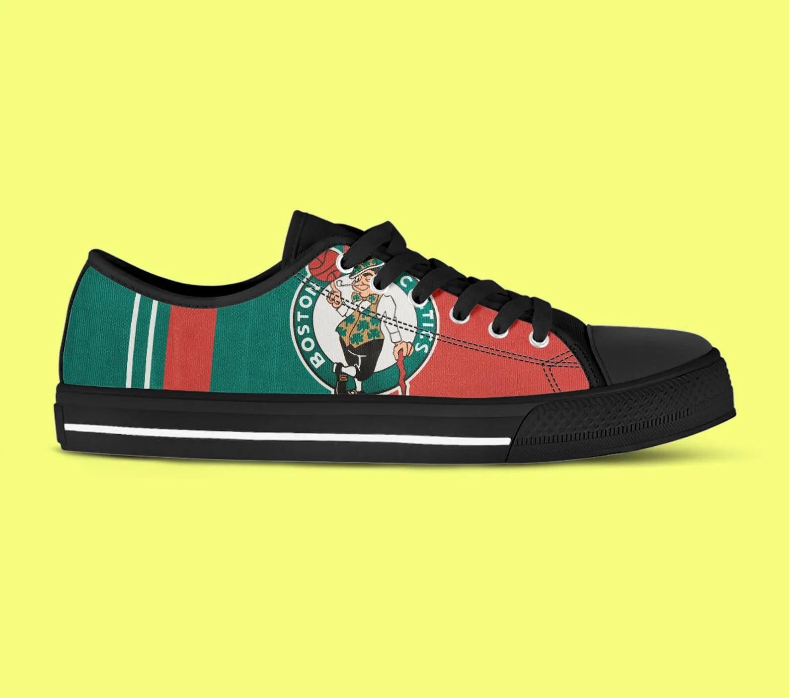 Boston Celtics Custom Lowtop, Basketball Custom Shoes, Sport Lowtop, Canvas Shoes, Canvas Lowtop, Unisex Shoes, Gift Birthday