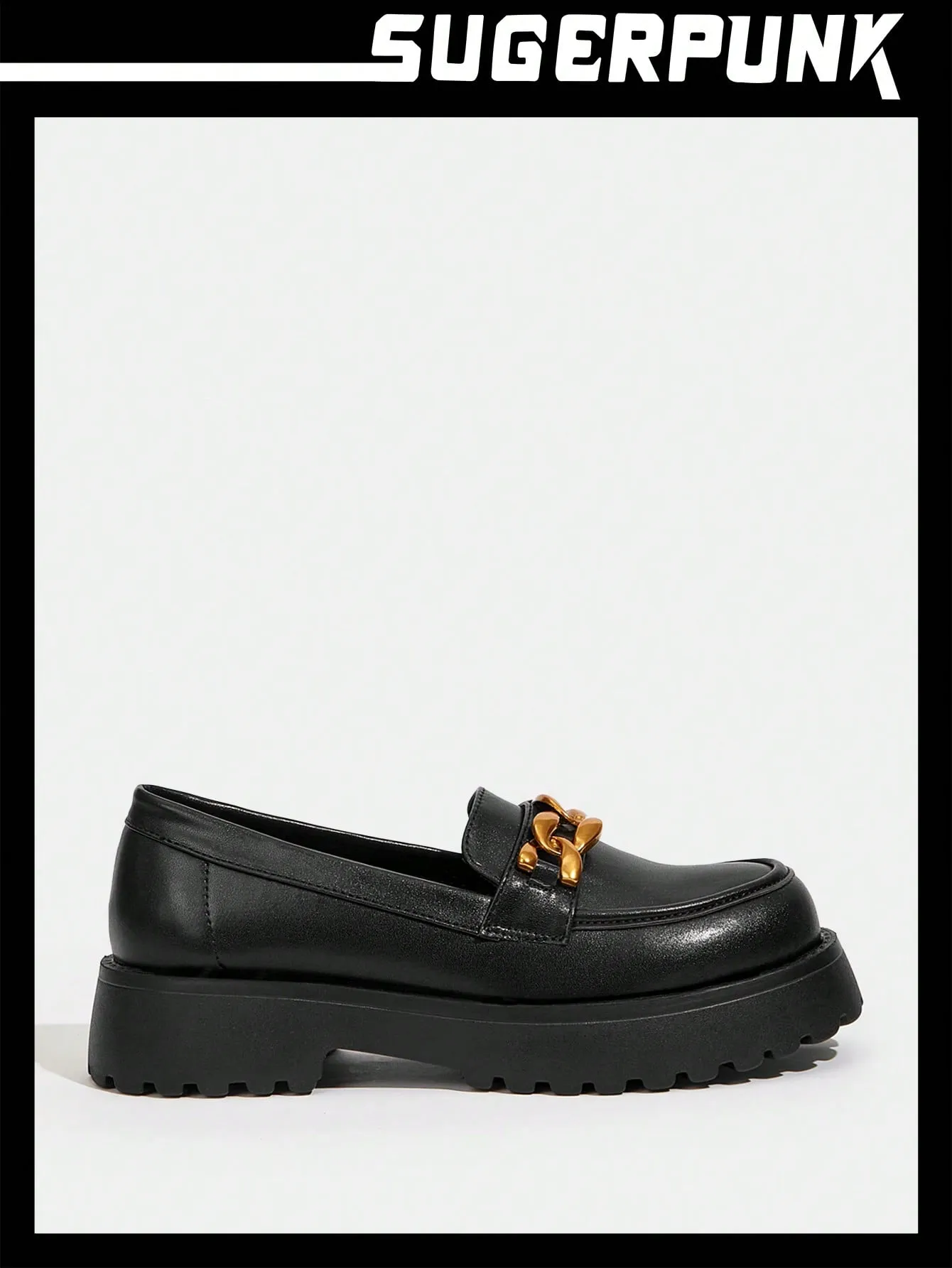 Chain Decor Flatform Loafers