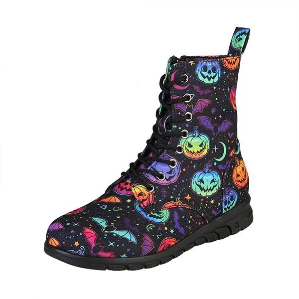 Christmas-Themed Print Low-Cut Martin Boots for Women 86294505C