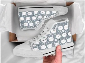 Cute Rabbit Shoes Rabbit Sneakers Cute Shoes Rabbit Lover Gifts Custom High Top Converse Style Sneakers For Adults Women & Men