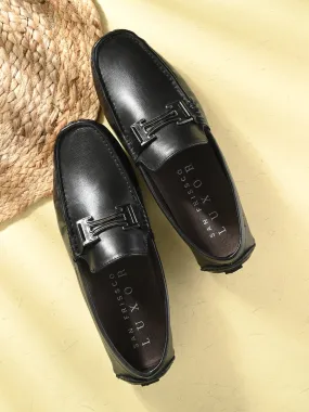 Stylish Diaz Black Leather Driving Loafers for Men – Comfortable Footwear for Casual and Formal Occasions