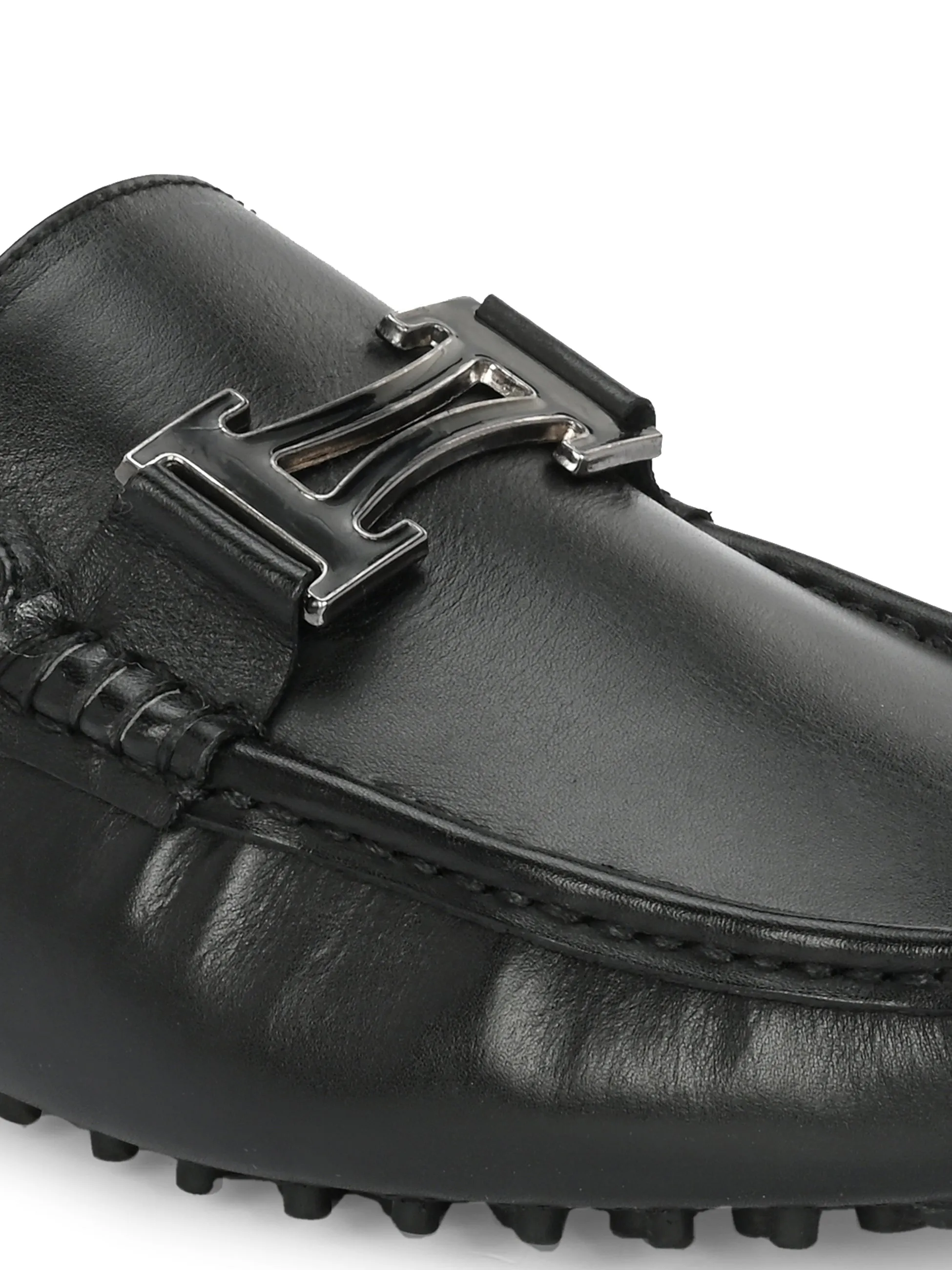 Stylish Diaz Black Leather Driving Loafers for Men – Comfortable Footwear for Casual and Formal Occasions