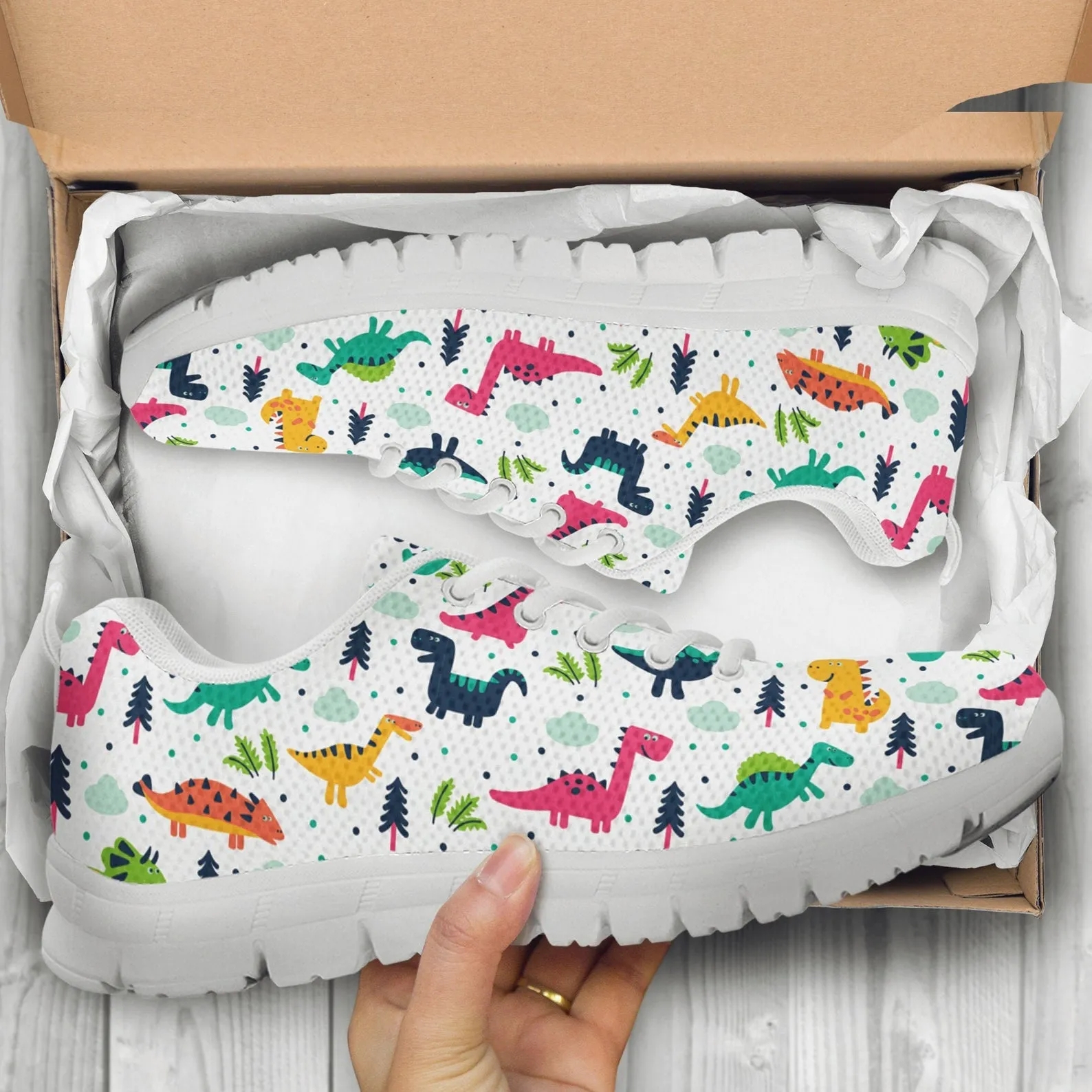 Dinosaur Shoes Dinosaur Printed Sneakers Dinosaur Running Shoes Casual Shoes Dinosaur Lover Gifts Clothing for Womens Mens Kids Adults