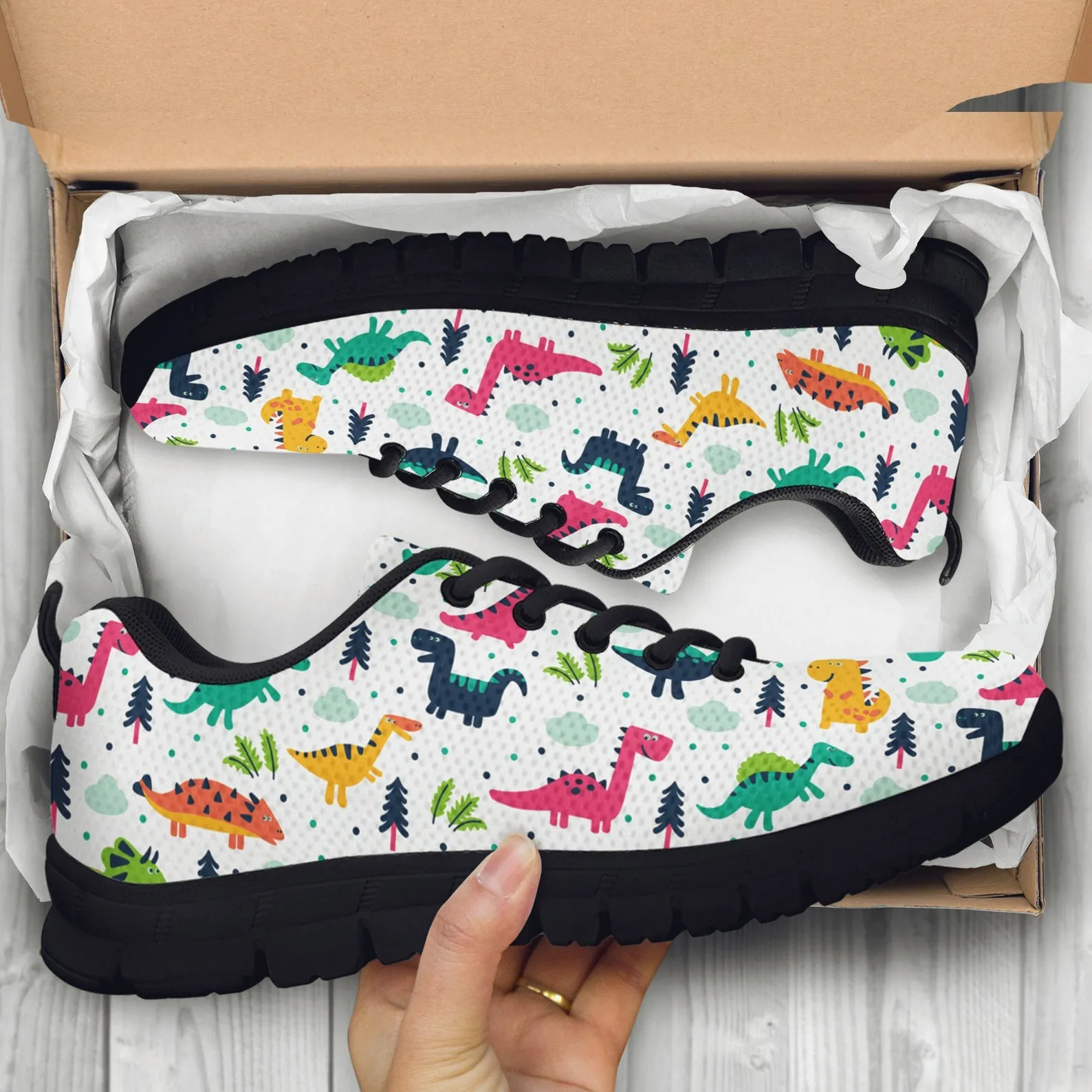 Dinosaur Shoes Dinosaur Printed Sneakers Dinosaur Running Shoes Casual Shoes Dinosaur Lover Gifts Clothing for Womens Mens Kids Adults