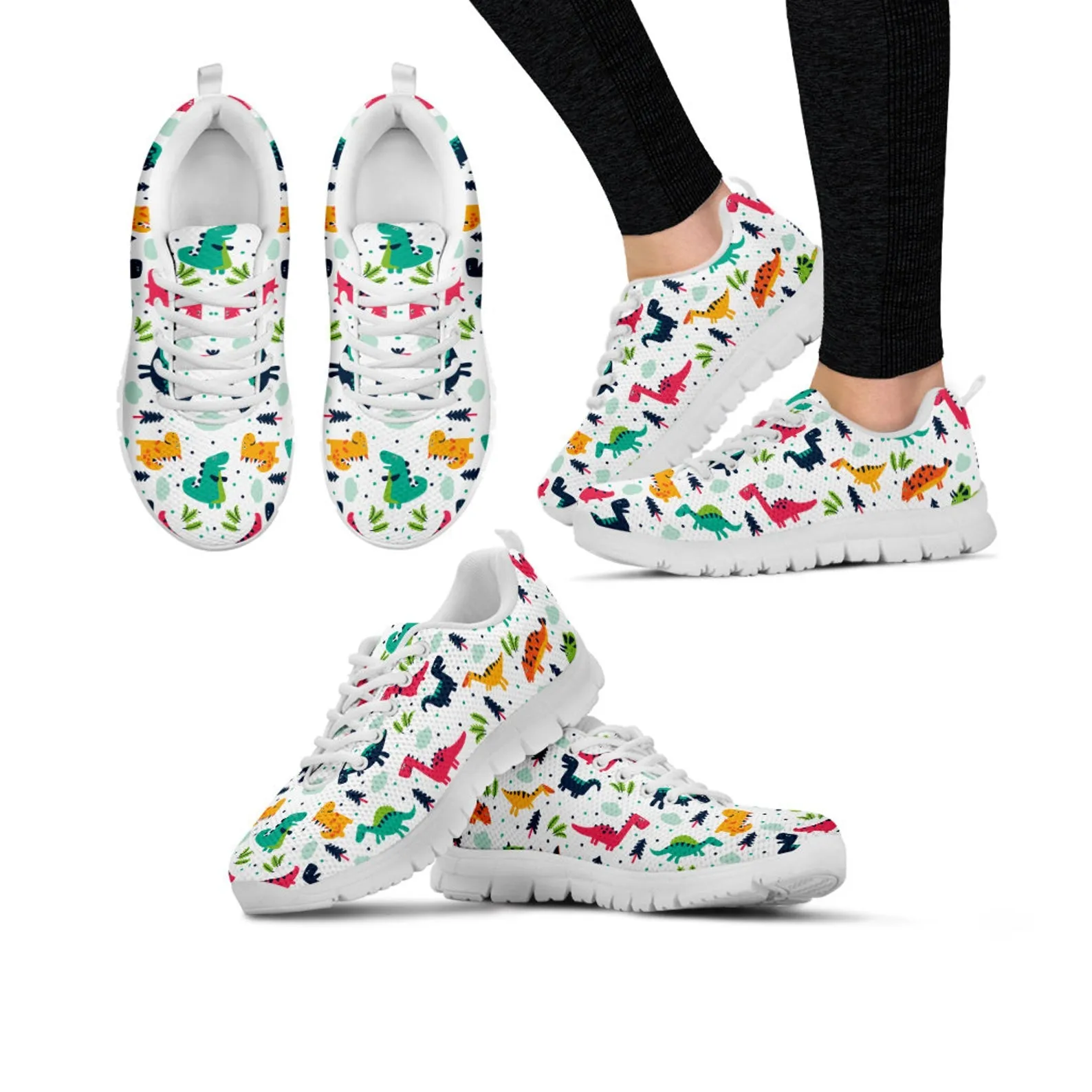 Dinosaur Shoes Dinosaur Printed Sneakers Dinosaur Running Shoes Casual Shoes Dinosaur Lover Gifts Clothing for Womens Mens Kids Adults