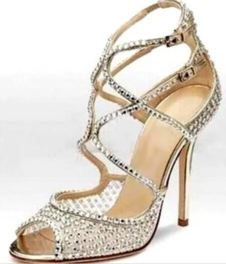 'Falcon' Crystal Sandals - Black or Nude