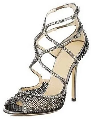 'Falcon' Crystal Sandals - Black or Nude