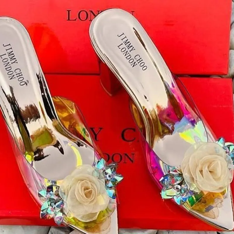 Floral Diamond High Heels