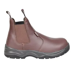 Fort Nelson FF103 Slip On Leather Safety Boot-BROWN