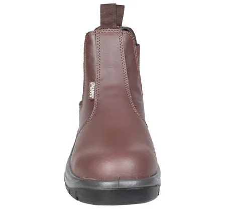 Fort Nelson FF103 Slip On Leather Safety Boot-BROWN