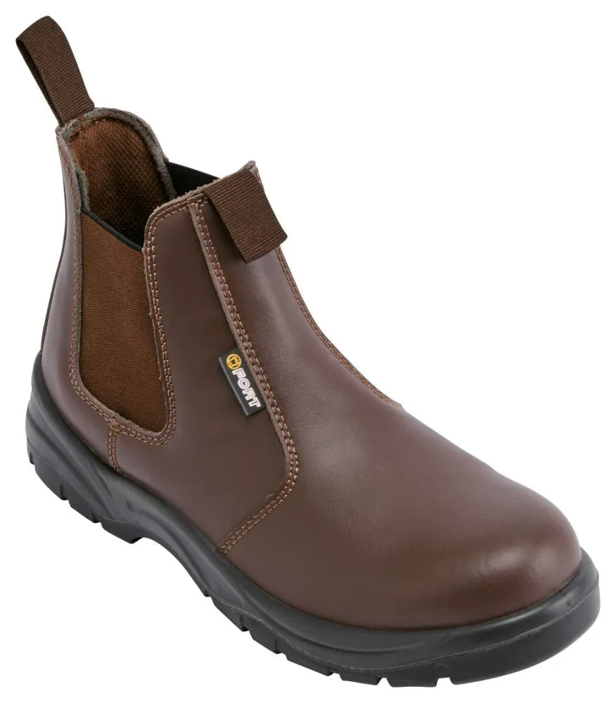 Fort Nelson FF103 Slip On Leather Safety Boot-BROWN