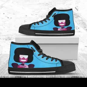 Garnet Custom Shoes, Movie Shoes, Steven Universe Movie, Cartoon Hightops, Cartoon Network, Custom Hi Tops, Cartoon Character