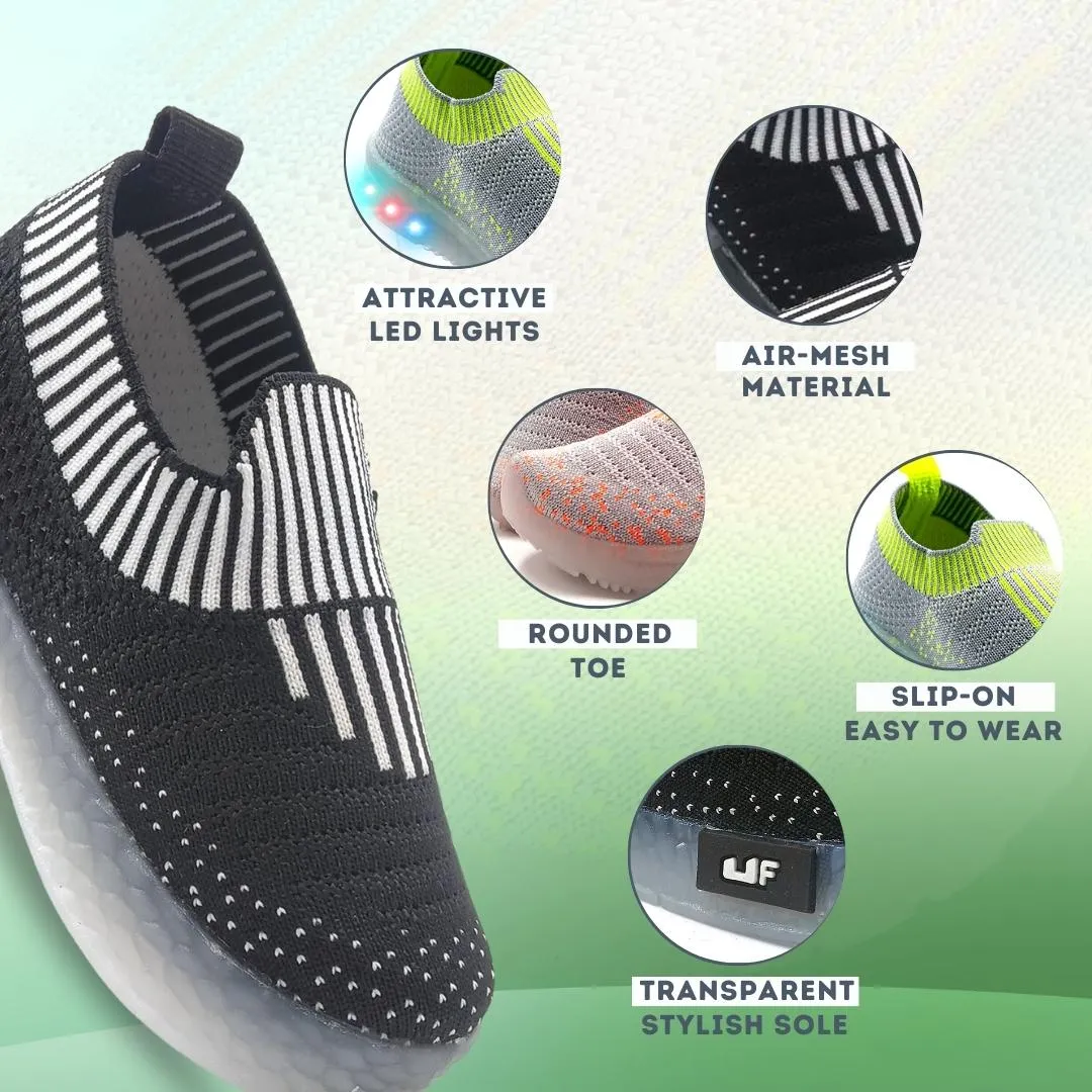 Jumbo Breathable Slip-On Shoes With LED Lights