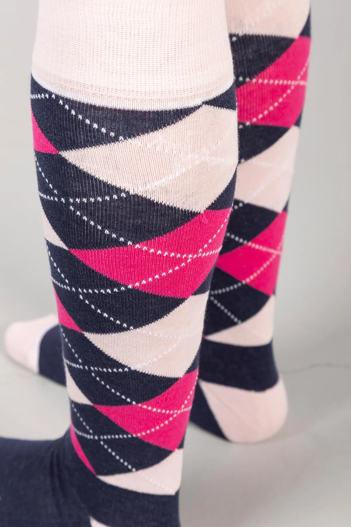 Ladies Knee High Socks -  Argyle II