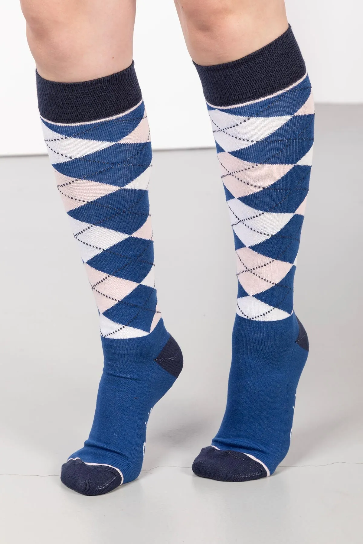 Ladies Knee High Socks -  Argyle II