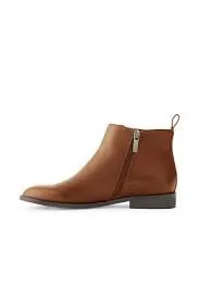 Lands' End Women Leather Chelsea Boot Cognac