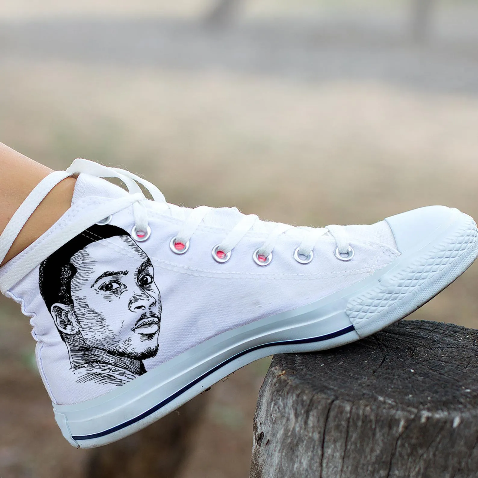 Lil B Custom Shoes, Custom Music Shoes, Music Hightops, Rapper Lil B Shoes, Hip Hop, Rapper Hi Tops