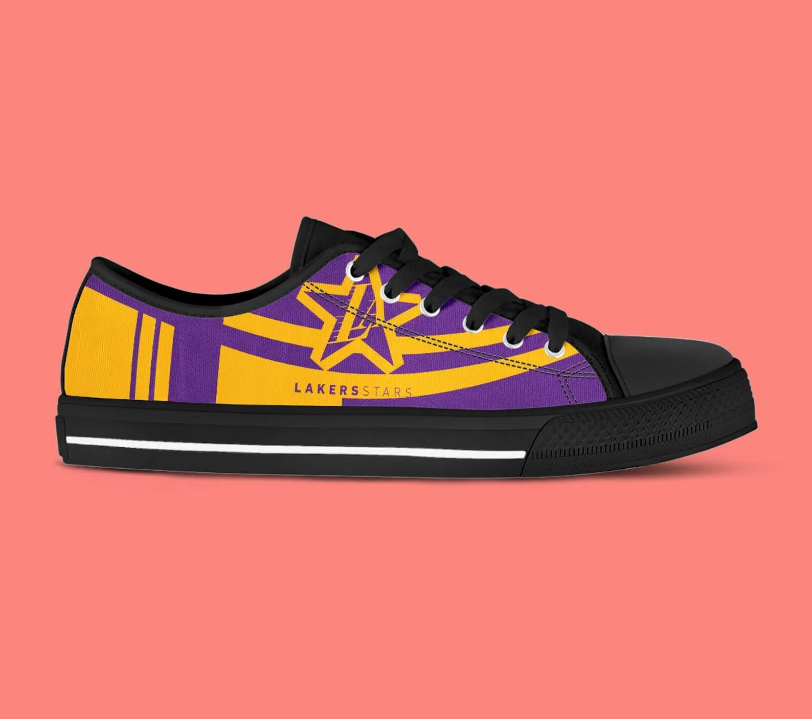 Los Angeles Lakes Custom Lowtop, Basketball Custom Shoes, Sport Lowtop, Canvas Shoes, Canvas Lowtop, Unisex Shoes, Gift Birthday