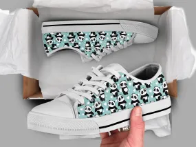 Lovely Panda Shoes Panda Sneakers Cute Shoes Panda Lover Gifts Custom Low Top Converse Style Sneakers For Adults Women & Men