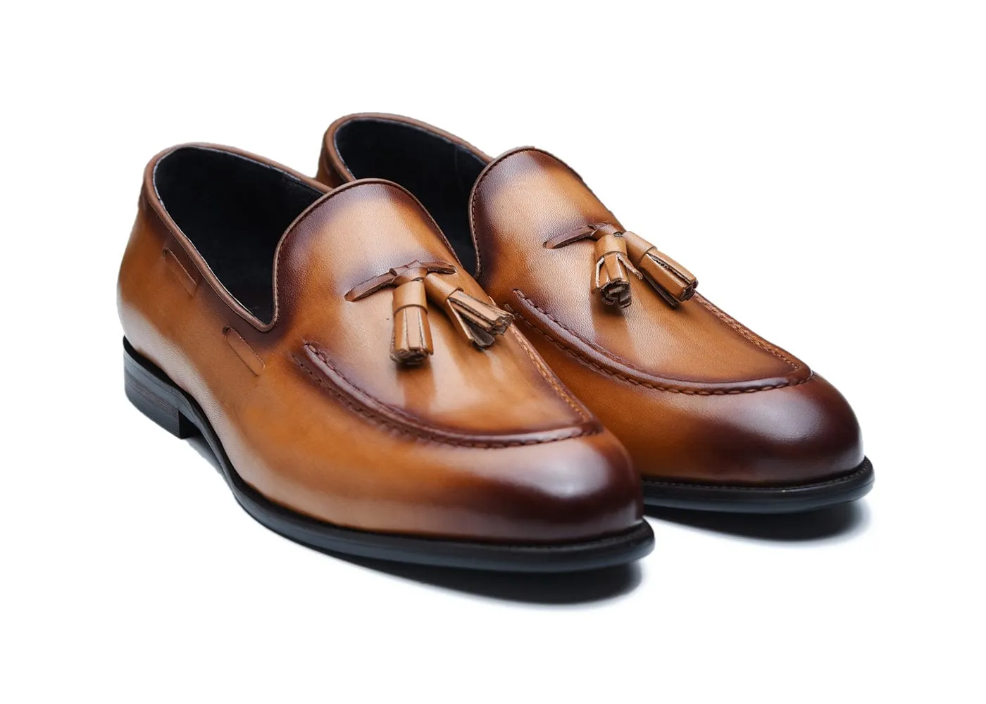 LULAK | Tan Braided Tassel Loafers