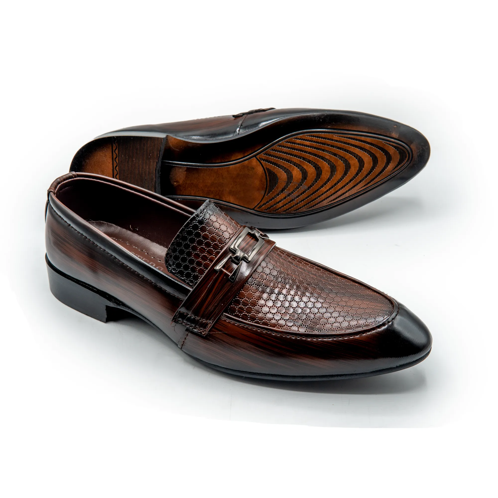 Men Brown Imported PU Leather Shoes