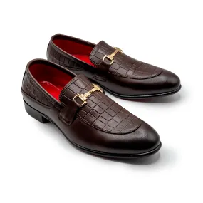 Men Brown Imported PU Leather Shoes