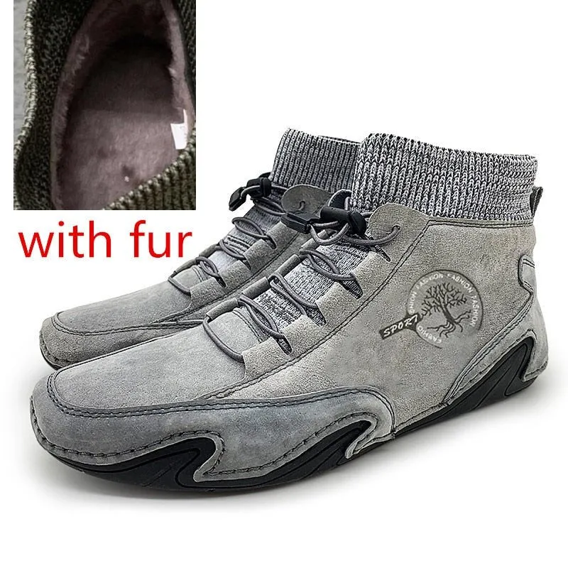 Men's cowhide leather sneakers