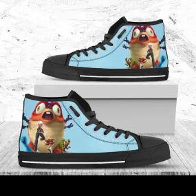 Monster Aliens Custom Shoes, Custom Movie Shoes, Movie Hightops, Disney Cartoon, Disney Movie Shoes, Monster Aliens Shoes