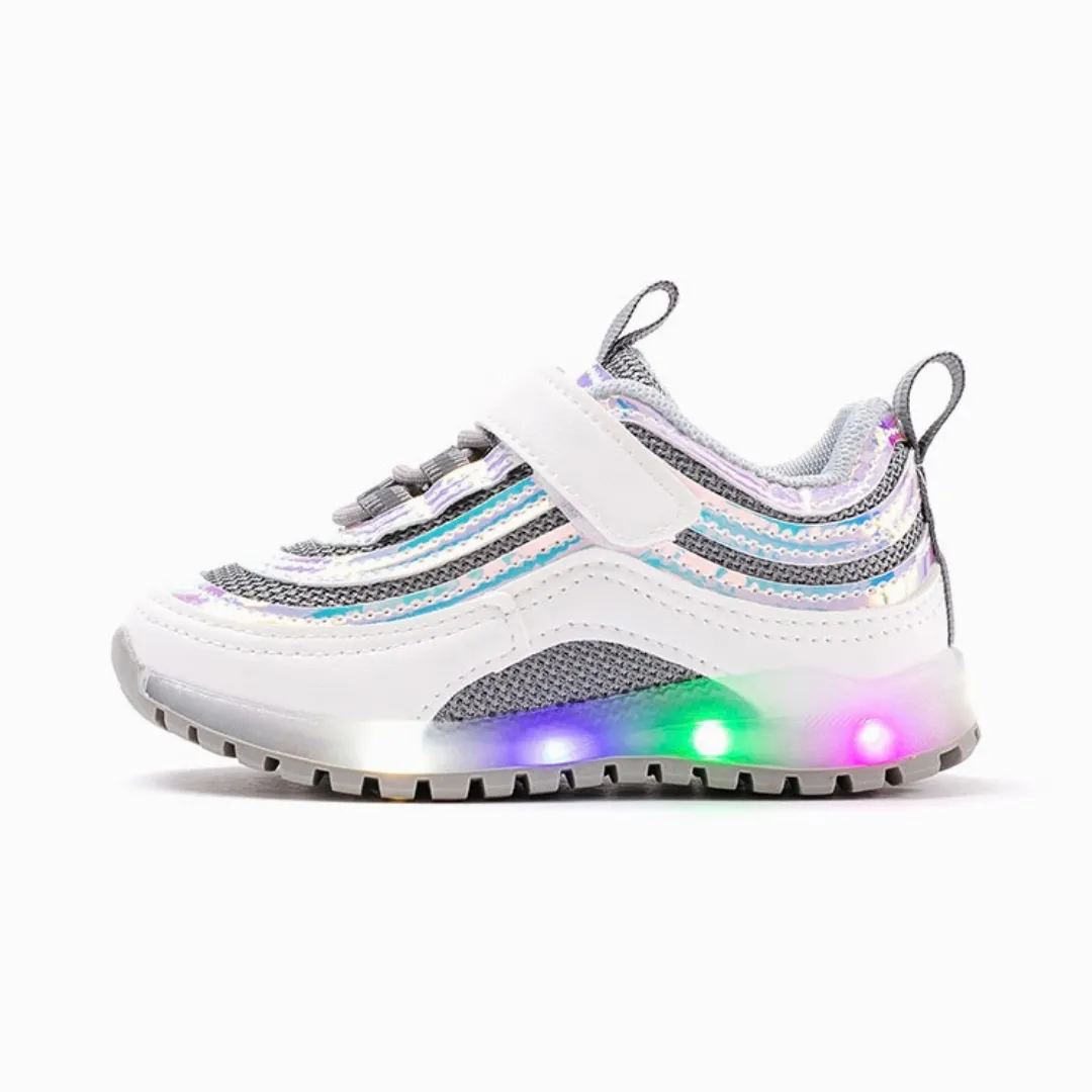 Ozkiz Grey Triple Prism LED Sneakers (Size 140-180)