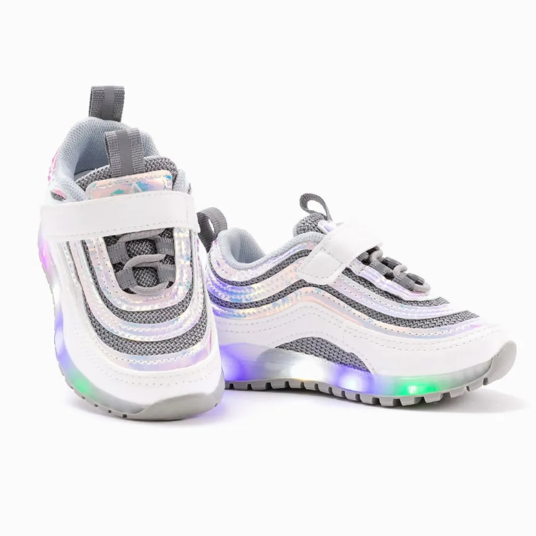 Ozkiz Grey Triple Prism LED Sneakers (Size 140-180)