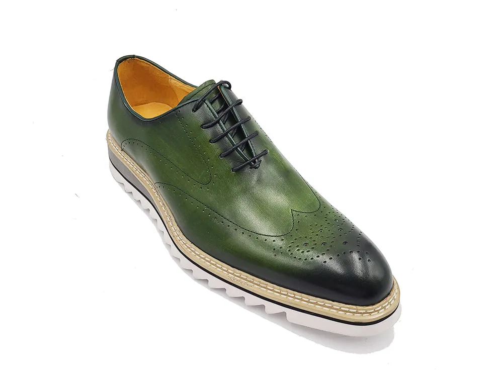 Patina Wing-tip Oxford with Medallion on Toe