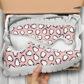 Pink Penguin Shoes Penguin Printed Sneakers Penguin Running Shoes Casual Shoes Penguin Lover Gifts Clothing for Womens Mens Kids Adults