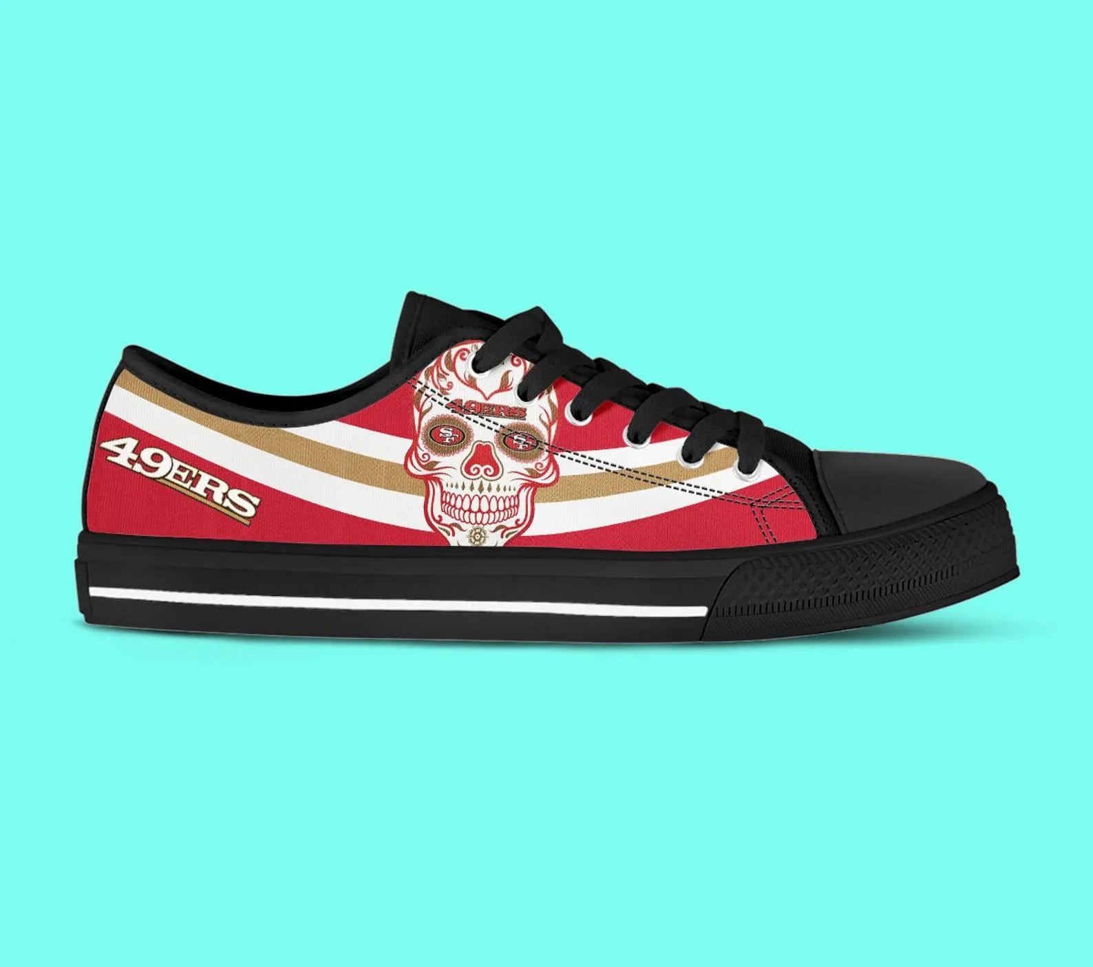 San Francisco 49ers Custom Lowtop, Football Custom Shoes, Sport Lowtop, Canvas Shoes, Canvas Lowtop, Unisex Shoes, Gift Birthday