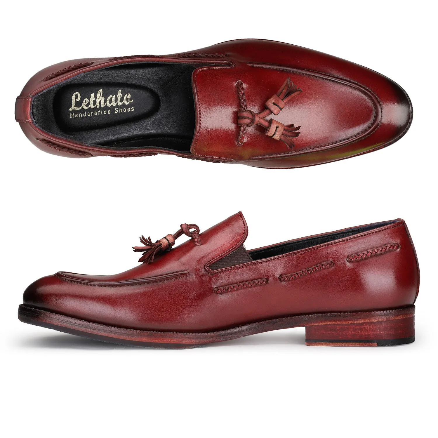 Tassel Loafers - Wine Red