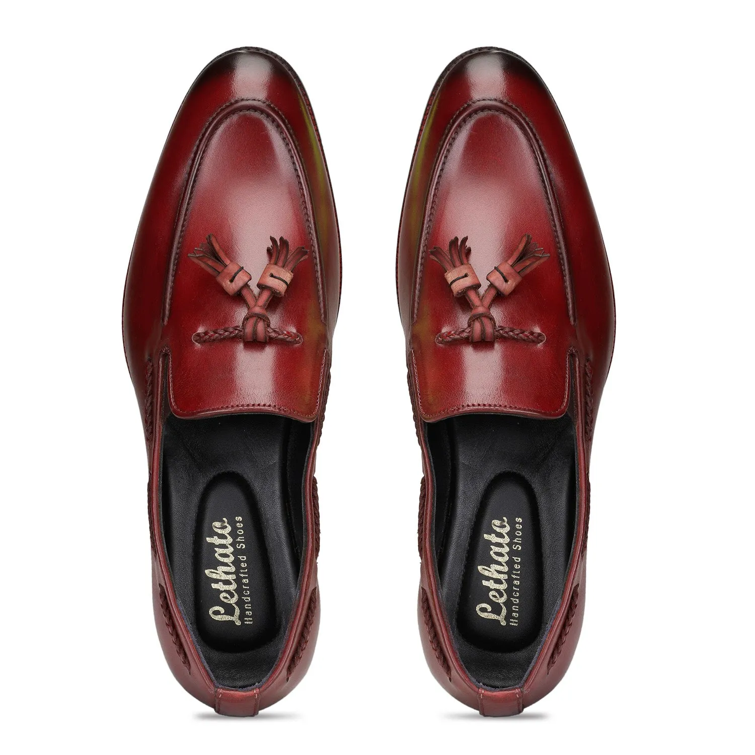 Tassel Loafers - Wine Red