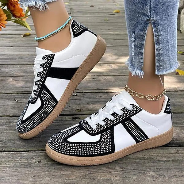 Women's Casual Color Block Lace Up Retro Sneakers 42344032S