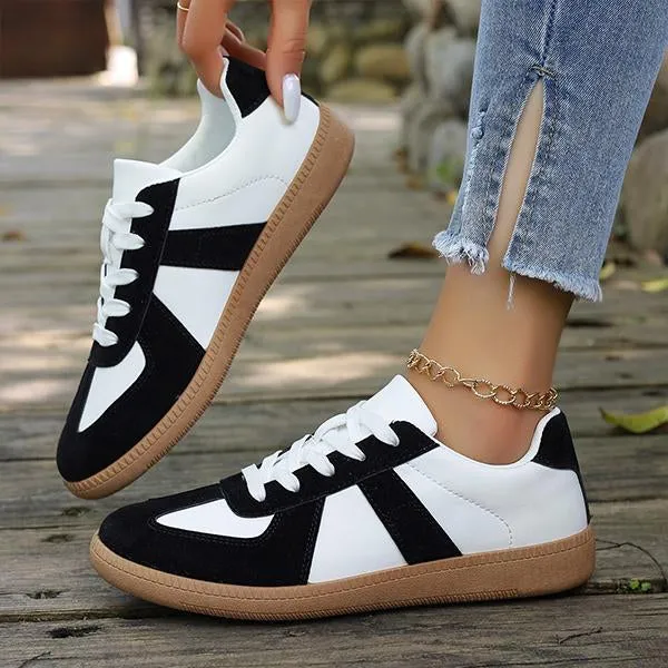 Women's Casual Color Block Lace Up Retro Sneakers 42344032S