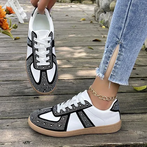 Women's Casual Color Block Lace Up Retro Sneakers 42344032S