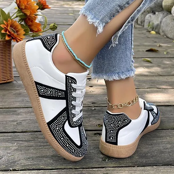 Women's Casual Color Block Lace Up Retro Sneakers 42344032S